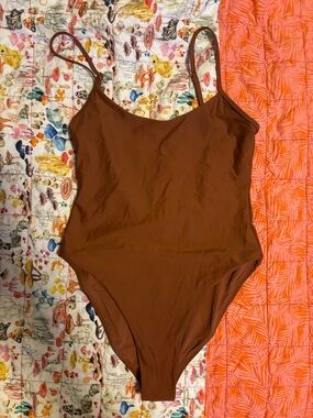 Rhythm. Classic Minimal One Piece in Chocolate - M